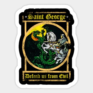 Saint George and the Dragon, distressed Sticker